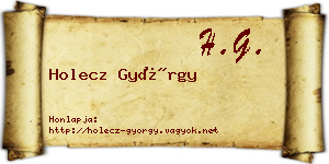 Holecz György névjegykártya