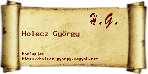Holecz György névjegykártya